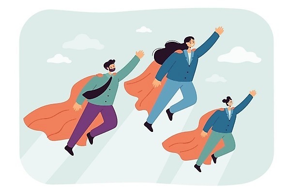 EPS 해외이미지 전신 무료이미지 여자 남자 딸 어린이 포즈 컨셉 일러스트 비즈니스 가족 엄마 함께함 소녀 성인 세명 부모 비행 자신감 망토 영웅 손뻗기 슈퍼히어로 벡터 해외202310 해외일러스트 감정 관계 모션 사람 파일형식 무료콘텐츠