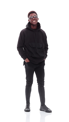 포토 JPG 해외이미지 전신 남자 흑인 한명 서기 성인 주머니손 성인남자한명만 안경낌 해외202310 해외포토 서양인 1 안경 모션 사람 남자한명만 성인남자만 파일형식