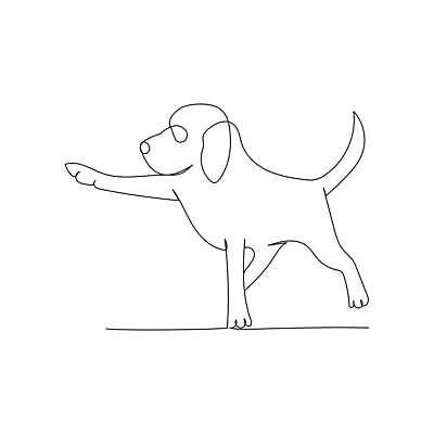 EPS 해외이미지 동물 디자인 선 일러스트 미술 장식 반려동물 개 강아지 낙서 만화 스케치 그림 윤곽 엘리먼트 벡터 반복 해외202310 해외일러스트 포유류 문화예술 파일형식