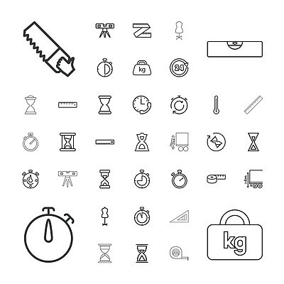 EPS 해외이미지 시계 일러스트 줄자 사람없음 전화기 심볼 모래시계 톱 길이 타이머 수평계 해외202310 해외일러스트 모래 자 공구 파일형식 벡터