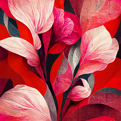 JPG 해외이미지 꽃 분홍색 백그라운드 일러스트 추상 미술 사람없음 빨간색 그림 해외202310 해외일러스트 식물 컬러 무늬 문화예술 파일형식