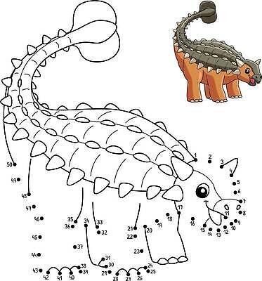 EPS 해외이미지 동물 디자인 실루엣 어린이 선 컬러 백그라운드 일러스트 그래픽 검은색 흰색 공룡 그림 윤곽 손그림 페이지 선사시대 걸음마 고립 색칠공부 벡터 안킬로사우루스 해외202310 해외일러스트 파충류 모션 촬영기법 사람 학습 색칠 역사 파일형식
