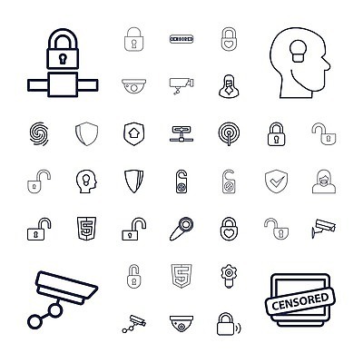 EPS 해외이미지 일러스트 사람모양 자물쇠 사람없음 머리 암호 심볼 보안 방패 감시카메라 지문 해외202310 해외일러스트 모양 안전 신체부위 카메라 파일형식 벡터
