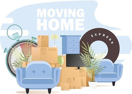 EPS 해외이미지 가구 일러스트 사람없음 소파 이사 나무상자 택배상자 해외202310 해외일러스트 생활용품 의자 상자 택배 파일형식 벡터