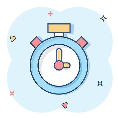 EPS 해외이미지 시계 일러스트 사람없음 파란색 심볼 심플 코믹 타이머 해외202310 해외일러스트 컬러 파일형식 벡터