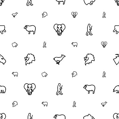 EPS 해외이미지 동물 디자인 실루엣 야생동물 백그라운드 패턴 농업 일러스트 곰 포유류 아프리카 자연 추상 염소 코끼리 동물원 그래픽 세트 뷰티 농장 머리 검은색 흰색 양 사자 큼 만화 심볼 사파리 사인 그림 사냥 영양 젖 표범 고립 엘리먼트 벡터 해외202310 해외일러스트 나라 산업 컬러 무늬 촬영기법 신체부위 크기 생태계 파일형식