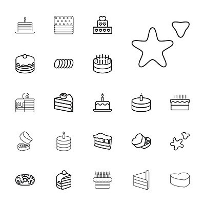 EPS 해외이미지 별 일러스트 촛불 사람없음 케이크 하트 도넛 심볼 해외202310 해외일러스트 자연요소 모양 초 디저트 파일형식 벡터