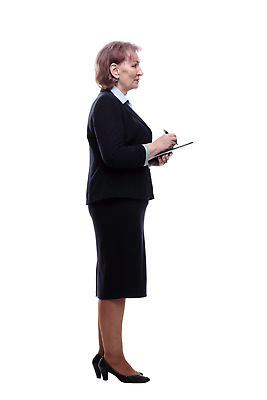 포토 JPG 해외이미지 전신 여자 노년 할머니 한명 들기 옆모습 펜 흰색 서류판 노인여자한명만 해외202310 해외포토 1 뷰포인트 컬러 모션 사람 성인 필기구 사무용품 여자한명만 노인여자만 파일형식