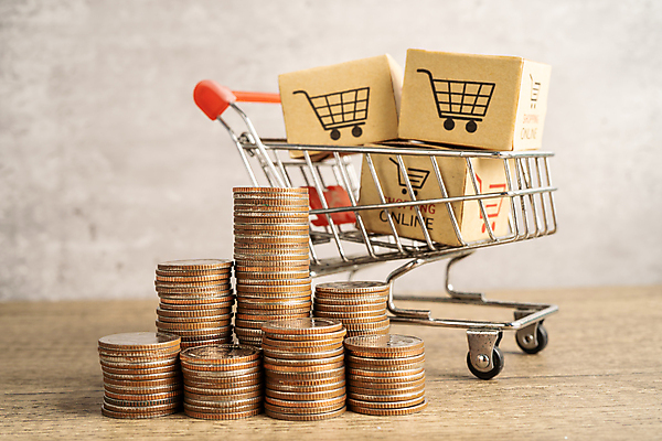 포토 JPG 해외이미지 무료이미지 컨셉 돈 사람없음 쇼핑 쇼핑카 담기 택배상자 동전탑 해외202310 해외포토 모션 상자 쌓기 동전 카트 재산 택배 파일형식 무료콘텐츠