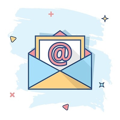 EPS 해외이미지 일러스트 사람없음 파란색 이메일 심볼 심플 코믹 해외202310 해외일러스트 컬러 파일형식 벡터