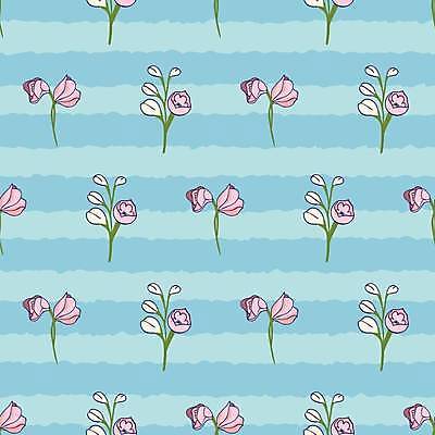 EPS 해외이미지 무료이미지 꽃 분홍색 백그라운드 패턴 일러스트 사람없음 파란색 줄무늬 해외202310 해외일러스트 식물 컬러 무늬 파일형식 벡터