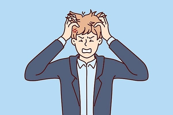 EPS 해외이미지 남자 일러스트 스트레스 피곤 한명 성인 분노 짜증 비즈니스맨 부정적 성인남자한명만 머리긁기 해외202310 해외일러스트 1 감정 컨셉 비즈니스 사람 직장인 남자한명만 성인남자만 파일형식 벡터 긁기