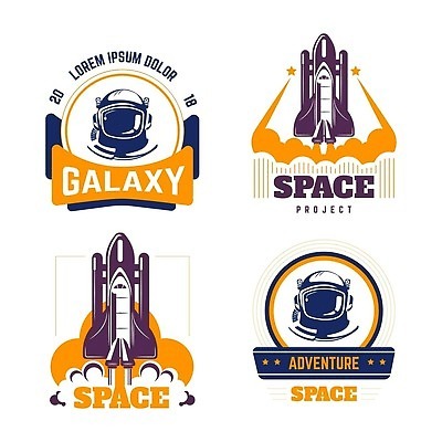 EPS 해외이미지 일러스트 사람없음 세트 라벨 우주 로켓 우주선 심볼 우주복 로켓발사 해외202310 해외일러스트 옷 프레임 발사 파일형식 벡터