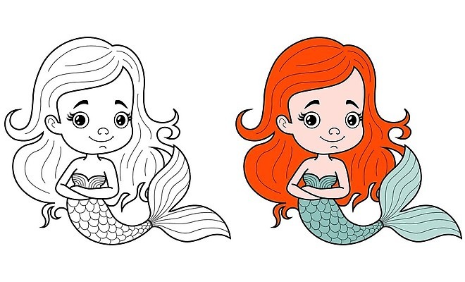 EPS 해외이미지 여자 라인일러스트 일러스트 한명 성인 팔짱 꼬리 인어 비늘 색칠공부 성인여자한명만 해외202310 해외일러스트 일러캐릭터 캐릭터 1 모션 사람 학습 색칠 여자한명만 성인여자만 파일형식 벡터