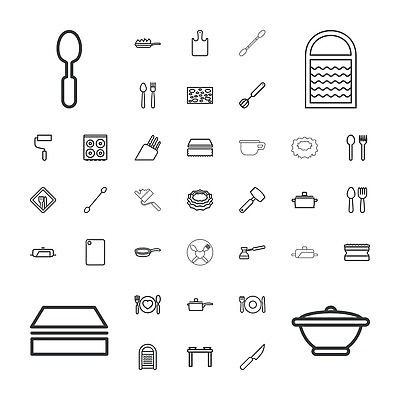 EPS 해외이미지 그릇 접시 포크 일러스트 창문 사람없음 숟가락 하트 심볼 거품기 식칼 해외202310 해외일러스트 모양 식기 주방용품 수저 파일형식 벡터