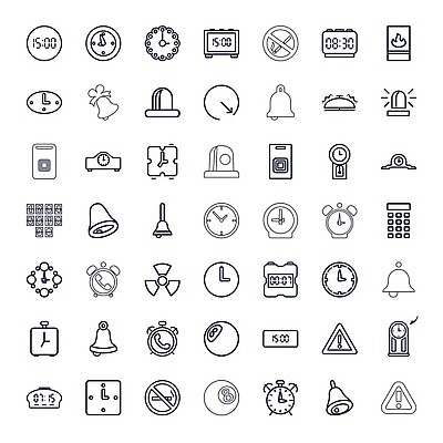 EPS 해외이미지 시계 일러스트 사람없음 계산기 자명종 종 심볼 시계탑 타이머 해외202310 해외일러스트 문구용품 탑 장비 알람 파일형식 벡터