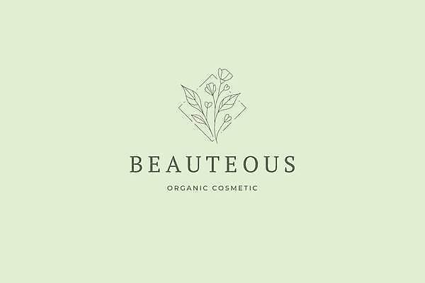 EPS 해외이미지 꽃 일러스트 비즈니스 사람없음 연두색 사각형 풀잎 심볼 라인아트 심플 미니멀 해외202310 해외일러스트 도형 식물 선 잎 초록색 풀_식물 파일형식 벡터