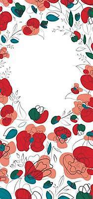 EPS 해외이미지 무료이미지 꽃 백그라운드 패턴 일러스트 프레임 사람없음 빨간색 양귀비 해외202310 해외일러스트 식물 컬러 무늬 파일형식 벡터 무료콘텐츠