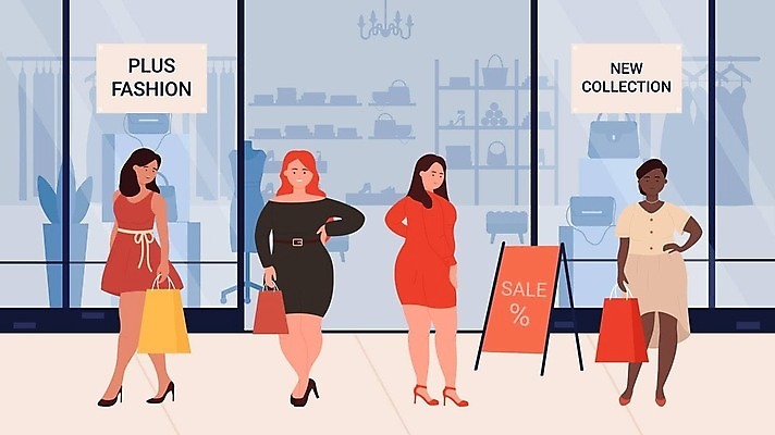 EPS 해외이미지 무료이미지 여자 포즈 일러스트 서기 들기 여러명 성인 쇼핑 쇼핑백 세일 상점 플랫 플러스 쇼핑몰 빅사이즈 성인여자만 자기몸긍정주의 바디포지티브 해외202310 해외일러스트 기호 다수 가방 모션 사람 유행 신조어 여자만 성인만 파일형식 벡터