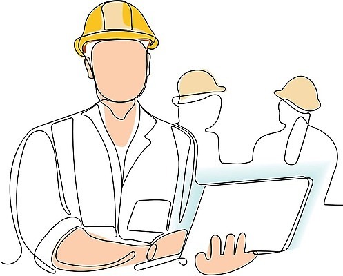 EPS 해외이미지 무료이미지 건축 산업 라인일러스트 일러스트 비즈니스 성인 태블릿 안전모 헬멧 건축가 성인만 해외202310 해외일러스트 직업 사람 전자제품 스마트기기 안전장비 보호장비 파일형식 벡터 무료콘텐츠