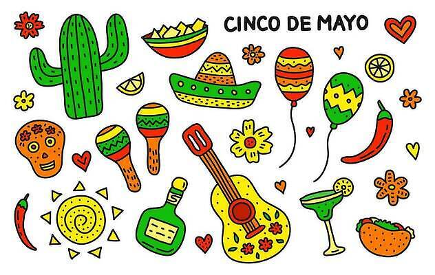 EPS 해외이미지 모자 전통 디자인 배너 꽃 포스터 음악 컬러 백그라운드 일러스트 휴가 멕시코 선인장 여러명 세트 태양 파티 축제 미국 기타 축하 인사 신용카드 낙서 5월 만화 심볼 윤곽 손그림 풍선 후추 마요네즈 솜브레로 타코 테킬라 고립 해골모형 벡터 해외202310 해외일러스트 자연요소 식물 모자_잡화 잡화 다수 컨셉 북아메리카 현악기 문화예술 주류 사람 이벤트 금융 모형 예절 날짜 소스_음식 전통의상 향신료 파일형식