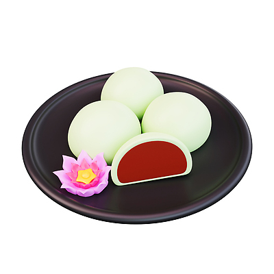 JPG 해외이미지 접시 떡 사람없음 3D 메뉴 모찌 일본음식 앙금 해외202310 해외포토 포토 식기 음식 식재료 디지털합성 파일형식