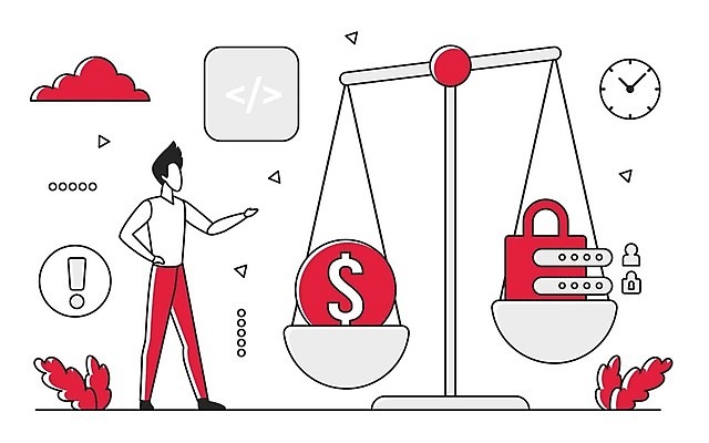 EPS 해외이미지 무료이미지 남자 돈 일러스트 비즈니스 자물쇠 경고 한명 안전 성인 보호 예방 보안 양팔저울 개인정보 성인남자한명만 해외202310 해외일러스트 1 컨셉 저울 사람 정보 재산 남자한명만 성인남자만 파일형식 벡터