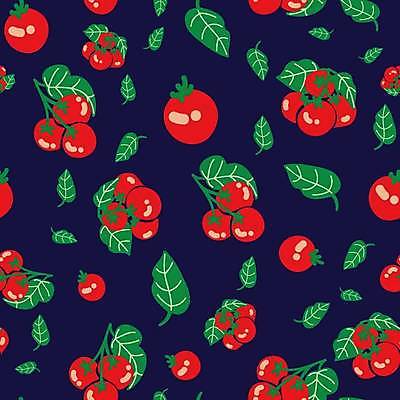 EPS 해외이미지 무료이미지 백그라운드 잎 토마토 일러스트 방울토마토 사람없음 빨간색 초록색 남색 해외202310 해외일러스트 식물 컬러 채소 파일형식 벡터