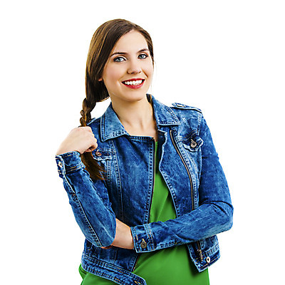 포토 JPG 해외이미지 백인 헤어스타일 여자 행복 감정 백그라운드 한명 사람 초록색 유행 흰색 표현 자신감 고립 해외202004 해외포토 서양인 1 컬러 파일형식