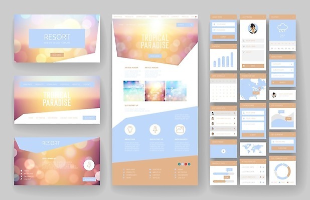EPS 해외이미지 템플릿 디자인 바다 여행 지도 인터넷 일러스트 비즈니스 하늘 모바일 휴가 사람없음 그래픽 여름 파란색 세트 세계 햇빛 태양 노란색 보라색 웹 플랫 메뉴 휴양지 레이아웃 페이지 UI 인터페이스 해외202004 해외일러스트 자연요소 계절 컬러 장소 파일형식 벡터