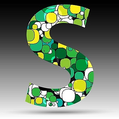 EPS 해외이미지 알파벳 일러스트 텍스트 대문자 사람없음 그래픽 초록색 물방울무늬 S 해외202004 해외일러스트 영어 컬러 무늬 파일형식 벡터