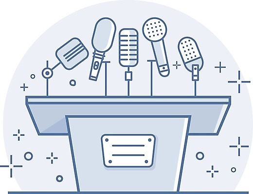 EPS 해외이미지 디자인 백그라운드 컨셉 라인일러스트 일러스트 통신 회의 말하기 서기 사람없음 세트 소리 장비 무대 흰색 발표 뉴스 플랫 토론 강의 선거 받침대 마이크 오브젝트 면접 오디오 방송 언론 단상 분쟁 세미나 엘리먼트 지휘대 해외202004 해외일러스트 컬러 음향기기 비즈니스 모션 전자제품 민주주의 파일형식 벡터