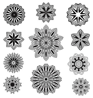 EPS 해외이미지 모양 디자인 꽃무늬 일러스트 추상 미술 사람없음 그래픽 세트 흰색 원형 화려 우아함 심볼 그림 기하학 만다라 엘리먼트 스타일 국경 해외202004 해외일러스트 도형 꽃 컬러 컨셉 무늬 문화예술 파일형식 벡터