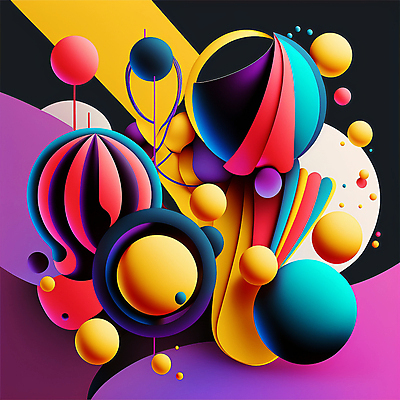 JPG 해외이미지 디자인 예술 선 일러스트 추상 미래 사람없음 컬러풀 원형 화려 입체 기하학 해외202310 해외일러스트 도형 컬러 컨셉 무늬 파일형식