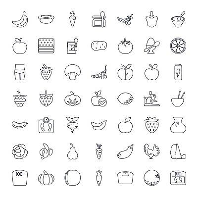 EPS 해외이미지 오렌지 일러스트 딸기 오이 사람없음 계란 버섯 사과 레몬 심볼 완두콩 양배추 복숭아 런닝머신 자루 해외202310 해외일러스트 채소 과일 콩 알 운동기구 파일형식 벡터