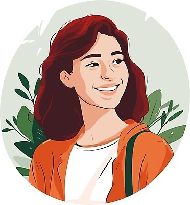 EPS 해외이미지 여자 일러스트 한명 상반신 성인 풀잎 성인여자한명만 해외202310 해외일러스트 1 잎 사람 풀_식물 여자한명만 성인여자만 파일형식 벡터