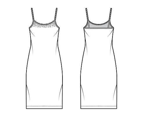 EPS 해외이미지 일러스트 사람없음 잠옷 흰색 스케치 란제리 뒷면 레이스치마 민소매원피스 앞면 목업 벡터 해외202310 해외일러스트 옷 원피스 컬러 미술 치마 민소매 속옷 파일형식