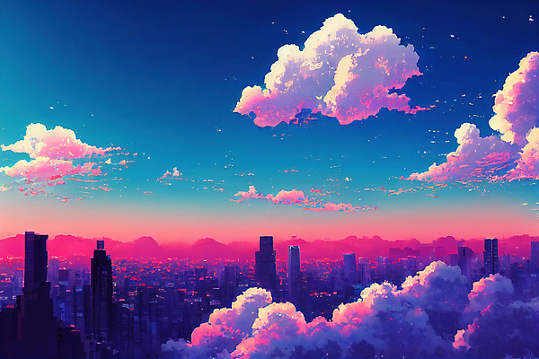 JPG 해외이미지 백그라운드 일러스트 하늘 사람없음 판타지 컬러풀 공상 몽환 접근 해외202310 해외일러스트 컬러 컨셉 상상 파일형식