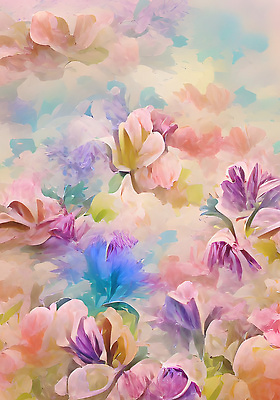 JPG 해외이미지 꽃 백그라운드 일러스트 사람없음 컬러풀 부드러움 파스텔 해외202310 해외일러스트 식물 컬러 학용품 감각 파일형식