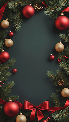 JPG 편집이미지 열매 리본 크리스마스 프레임 사람없음 초록색 디지털합성 솔방울 솔잎 오너먼트 카피스페이스 편집실사 AI포토 AI콘텐츠 식물 기념일 컬러 잎 크리스마스장식 공백 CG 파일형식