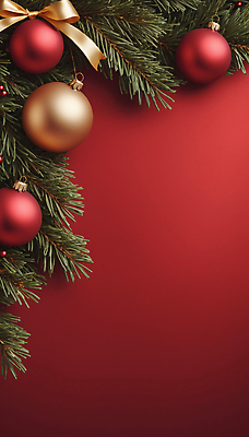 JPG 편집이미지 리본 크리스마스 사람없음 빨간색 디지털합성 솔잎 오너먼트 카피스페이스 편집실사 AI포토 AI콘텐츠 기념일 컬러 잎 크리스마스장식 공백 CG 파일형식