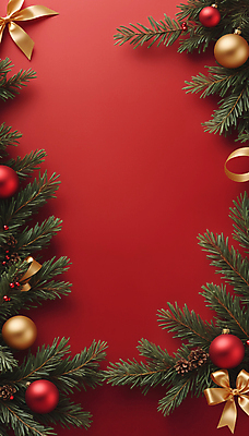 JPG 편집이미지 열매 리본 크리스마스 프레임 사람없음 빨간색 디지털합성 솔방울 솔잎 오너먼트 카피스페이스 편집실사 AI포토 AI콘텐츠 식물 기념일 컬러 잎 크리스마스장식 공백 CG 파일형식