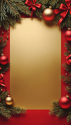 JPG 편집이미지 리본 크리스마스 프레임 사람없음 사각형 디지털합성 솔잎 오너먼트 카피스페이스 편집실사 AI포토 AI콘텐츠 도형 기념일 잎 크리스마스장식 공백 CG 파일형식