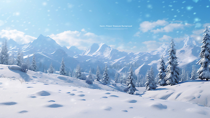 PSD 나무 구름 편집이미지 하늘색 백그라운드 겨울 하늘 풍경 사람없음 설원 맑음 눈 눈내림 설산 눈덮임 이미지편집 자연요소 식물 계절 컨셉 날씨 산 눈_날씨 파란색 파일형식