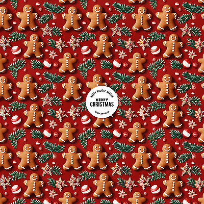 PSD 편집이미지 백그라운드 크리스마스 패턴 사람없음 빨간색 눈송이 솔잎 진저맨 진저쿠키 오너먼트 이미지편집 기념일 컬러 잎 크리스마스장식 무늬 눈_날씨 쿠키 파일형식