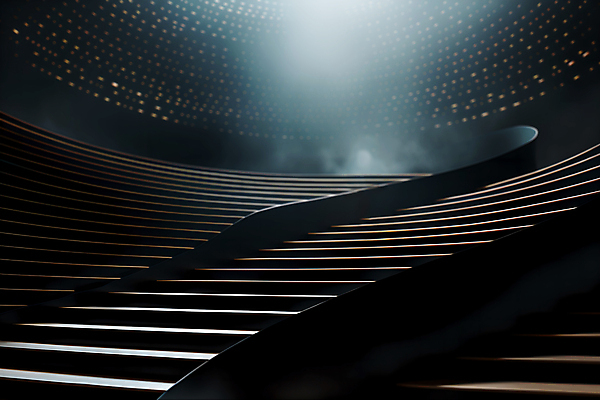 JPG 편집이미지 백그라운드 성공 사람없음 빛 계단 어둠 공간 디지털합성 편집실사 AI포토 AI콘텐츠 컨셉 CG 파일형식