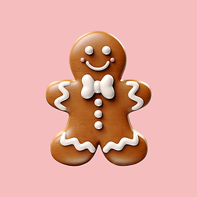 PSD 아이콘 크리스마스 겨울 사람없음 3D아이콘 갈색 3D 디지털합성 진저맨 진저쿠키 계절 기념일 컬러 쿠키 파일형식
