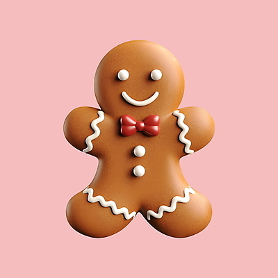 PSD 아이콘 크리스마스 겨울 사람없음 3D아이콘 갈색 3D 디지털합성 진저맨 진저쿠키 계절 기념일 컬러 쿠키 파일형식