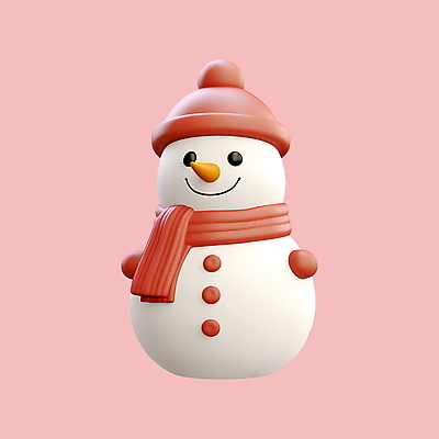 PSD 아이콘 모자 크리스마스 겨울 눈사람 단추 사람없음 3D아이콘 3D 목도리 흰색 디지털합성 잡화 계절 기념일 컬러 파일형식