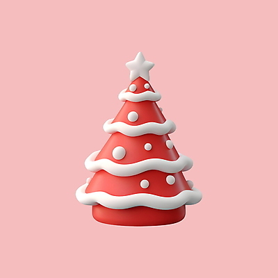 PSD 아이콘 크리스마스 겨울 사람없음 빨간색 3D아이콘 크리스마스트리 3D 디지털합성 계절 기념일 컬러 파일형식